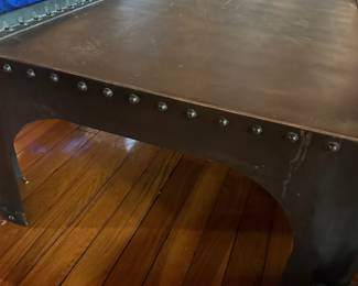 #91 - $400 - Very heavy metal coffee table 36wx54dx18t
