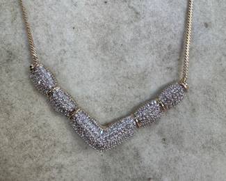 #J1 - 3-4 ctz V necklace 14kt gold - 18"- 14 gr. $2,100