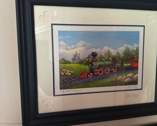 #7 - $400 -Set of 4 - Larry Dotson Disney signed framed art 16wx14t Disney D23 gold gift 2020