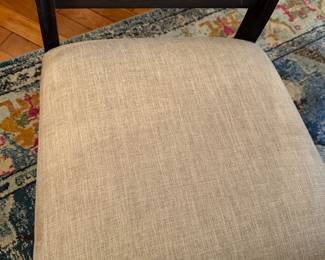 #41 - $1,050 - Dinning table with 6 linen chairs 46wx84d without leaf - leaf 20dx30t