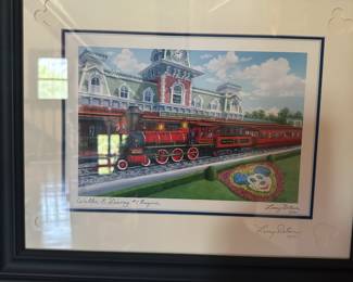 #7 - $400 - Set of 4 - Larry Dotson Disney signed framed art 16wx14t Disney D23 gold gift 2020