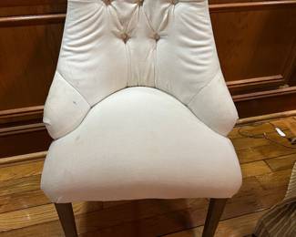 #76 - $60 - White linen chair 22wx22dx36t
