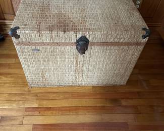 #17 - $80 - Redmon straw covered trunk 28wx16dx19t
