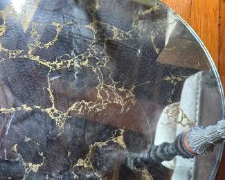 #86 - $90 - Retro vintage Side table with cherubs 22 round x 23