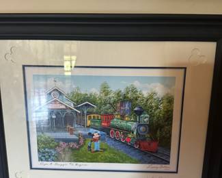 #7 - $400 -Set of  4 - Larry Dotson Disney signed framed art 16wx14t Disney D23 gold gift 2020