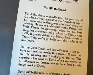 #143 - $98 - David Buckley Disney print "WDW Railroad" framed