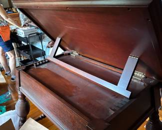 #82 - $400 - Lane furniture Drafting - artist table with caster feet 42wx28dx