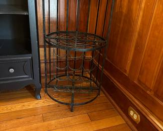 #52 - $96 - Wrought iron circular bar with wine holder 20wx18dx76t