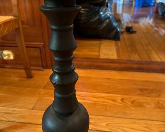 #49 - $68 - Round wrought iron table with wood top 18round 30t