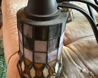 #90 - $200 - 5 - Light stained glass chandelier 24wx24t