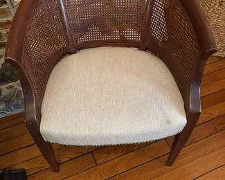 #59 - $180 each - Linen & Cain barrel back chairs 26wx23dx31 2 available
