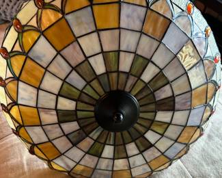 #89 - $150 - Stained glass chandelier 25 round 
