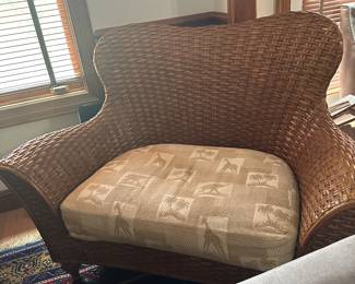 #100 - $220 - Wicker wingback love seat 52wx35dx39t
