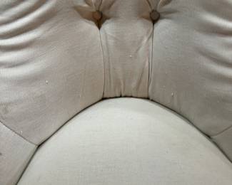 #76 - $60 - White linen chair 22wx22dx36t