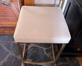 #35 - $100 - 2- Micro suede and metal bar stools 17wx17dx28t
