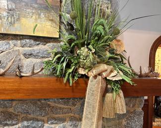 #94A - $120 - 2 - Mantel floral arrangement by Celebration