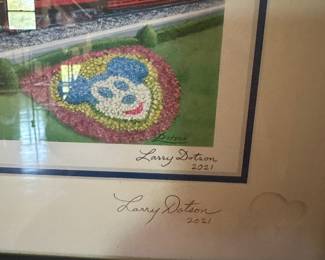 #7 - $400  -Set of  4 - Larry Dotson Disney signed framed art 16wx14t Disney D23 gold gift 2020