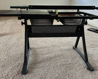 #1 - $100 - Glass top wood desk 36wx24dx27t