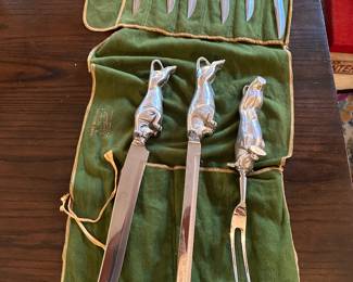 #54 - $140 - Bruce Fox 3 piece carving set with 6 steak knives
