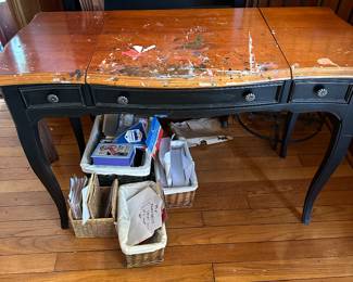 #50 - $60 - Vanity with mirror 47wx21dx30t has paint damage
