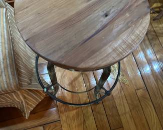 #79 - $50 - Swivel bar stool wood top with metal base