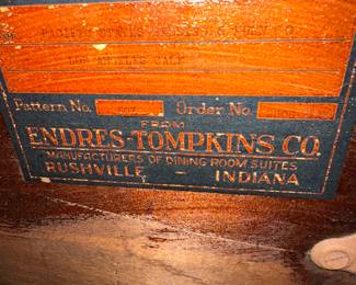 #65 - $360 - Endres Tompkins Co. Dinning table 44wx60lx31t
