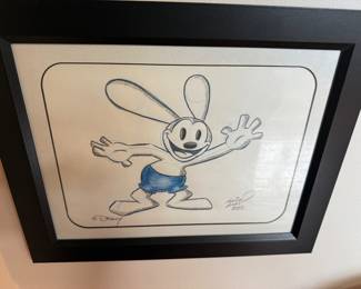 #140 E -$200-  Disney original drawing of Oswald the rabbit by Monica Willis 2020 - 