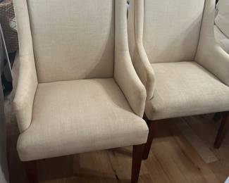 #104 - $100 - Pair of linen chairs 22wx25dx41t

