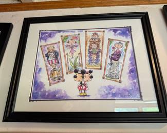 #141- $98 - David Buckley Disney print "Stretch Room Scares" framed