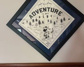 #6 - $50 -"Adventure is out here" bandana D23 2020 Fantastic Worlds Gold Member Gift - framed art 38wx38t
