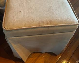#68 - $40 - Linen stool18x18x20t As is