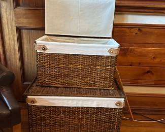#57 - $50 - Wicker trunk set - big 26wx16dx18t - small - 21wx12dx13t