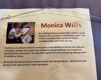 #140 - $70- Original framed Mickey Mouse at the helm singing drawing Monica Willis 2020 - framed 