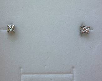 #J13 - $195 - 0.28 ctw diam studs, 14kt white gold. 