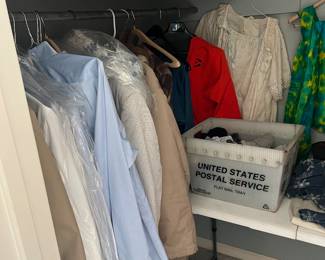 Men's dress clothes, vintage dresses, and more.