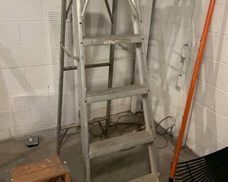 metal ladder, rake