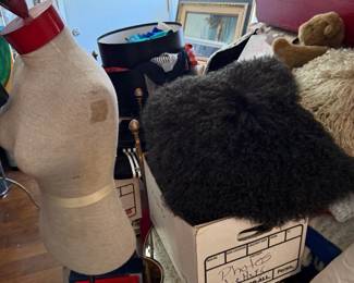 Mannequin, pillows, art