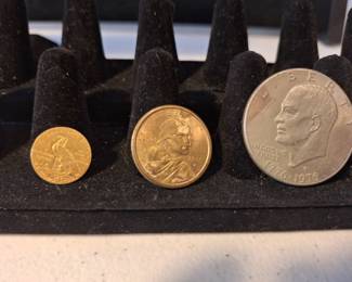 006 Bicentennial Ike Dollar, 2000 Sacajawea Gold Dollar Coin, And 1910 Indian Gold $2.50 Eagle Coin