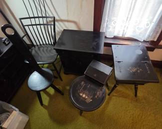 Black Chairs And End Tables