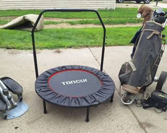 Compact Strider, Toncur miniTrampoline and Electric Golf Caddy