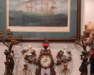 Bronze candle stick by clodion