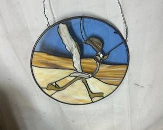 Road Runner steam stained glass