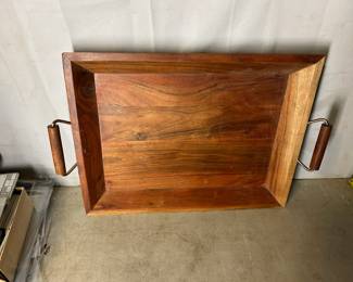 Wood serving tray