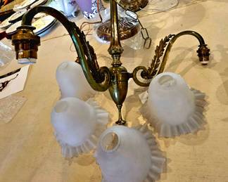 Beautiful art deco brass lighting fixtures , several to choose from