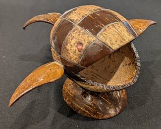 Coconut Shell Whale sculpture.