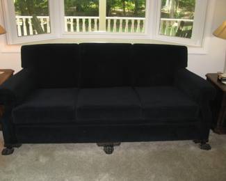 Blue velvet sofa vintage
