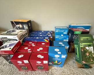 room full of Christmas decor