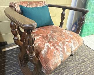 Vintage Wooden Cushioned Chair