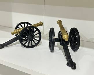 Small Brass Cannon Decor Pieces
