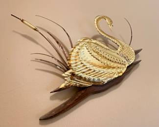 Brass Swan Wall Decor